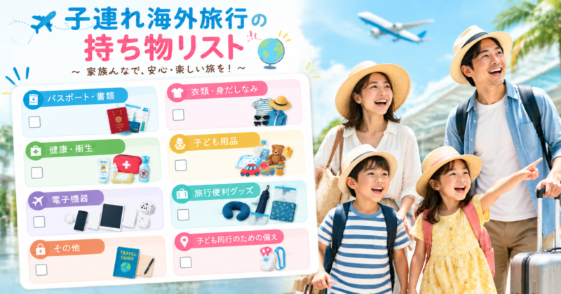 海外旅行の持ち物リスト｜子連れ旅行の必需品と迷子対策