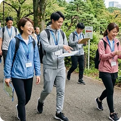 制服姿の学生たち
