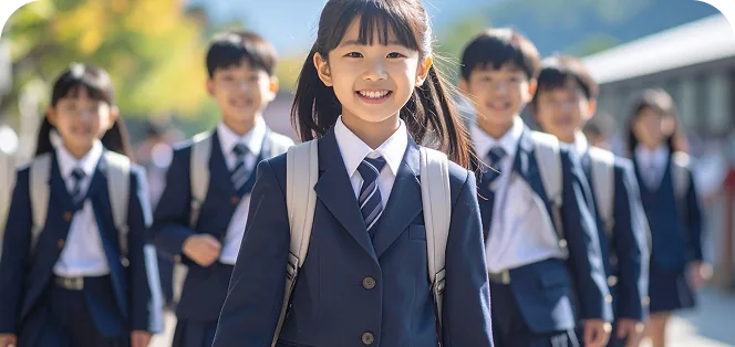 修学旅行中の学生たち